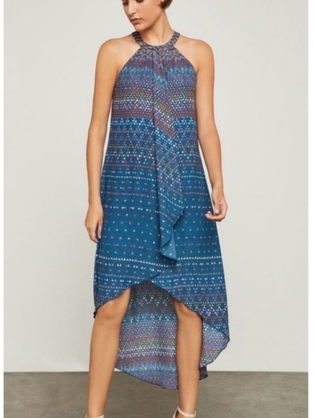 BCBG MaxAzria Halter High-Low Print Dress